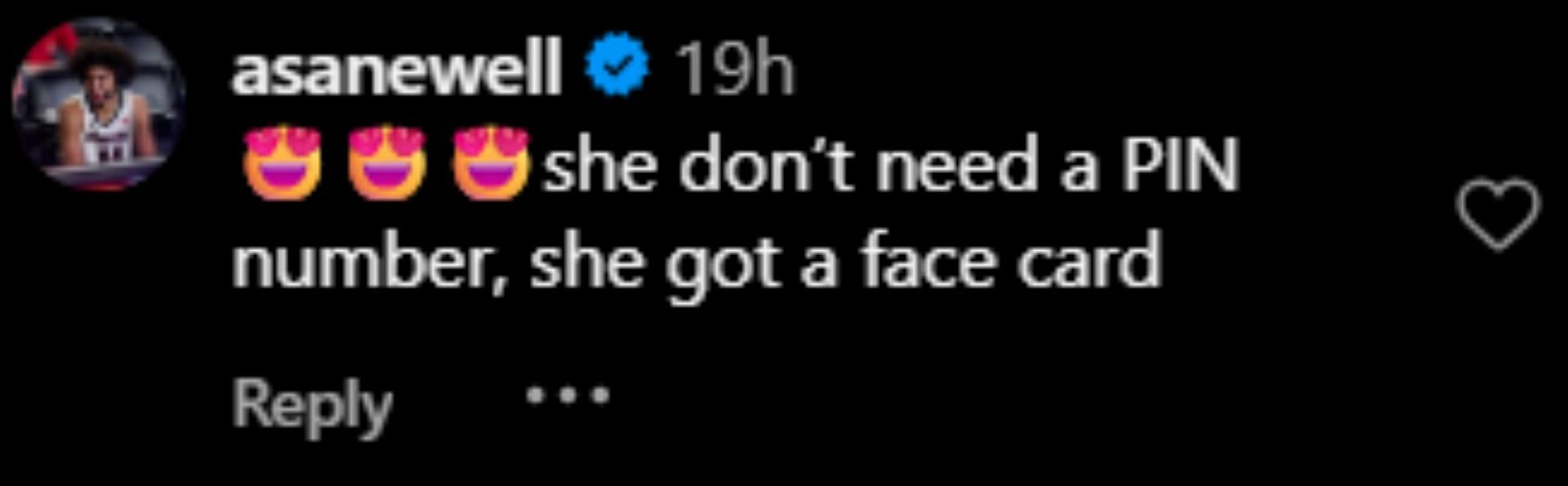 Aaliyah Crump's BF Asa Newell shares a wholesome comment on her recent post (Image via Instagram @aaliyahcrump_)